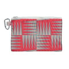 Zigzag Pattern Chevron Red Canvas Cosmetic Bag (large) by Bedest