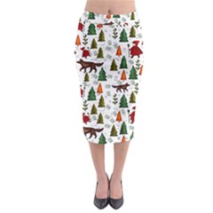 Little Red Riding Hood Seamless Midi Pencil Skirt by Sabxi