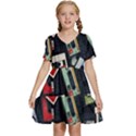 Abstract Case Kids  Short Sleeve Tiered Mini Dress View1