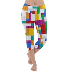 Colorful Bricks, Bricks, Colorful Lightweight Velour Capri Yoga Leggings by kyorashop23