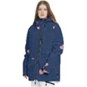 Corazones, Blue, Pattern Women s Multi Pockets Zip Ski and Snowboard Waterproof Breathable Jacket View2