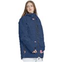 Corazones, Blue, Pattern Women s Multi Pockets Zip Ski and Snowboard Waterproof Breathable Jacket View3