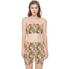 Template Christmas Pattern Stretch Shorts And Tube Top Set by Proyonanggan