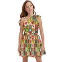 Template Christmas Pattern Kids  One Shoulder Party Dress View1