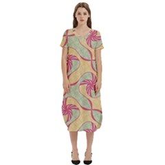 Abstract Pattern Design Scrapbooking T-shirt Midi Dress With Pockets by Paksenen