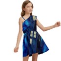 Tardis Doctor Who Space Galaxy Kids  One Shoulder Party Dress View2