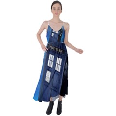 Tardis Doctor Who Space Blue Tie Back Maxi Dress by Cemarart