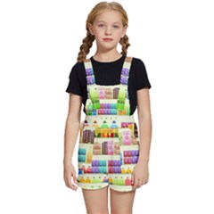 Supermarket Shelf Products Snacks Kids  Short Overalls by Cemarart