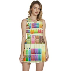 Supermarket Shelf Products Snacks Sleeveless High Waist Mini Dress by Cemarart