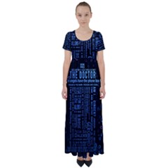 Doctor Who Tardis High Waist Short Sleeve Maxi Dress by Cemarart