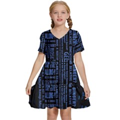 Doctor Who Tardis Kids  Short Sleeve Tiered Mini Dress by Cemarart