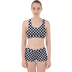 Pattern Checkered Squares Black White Pattern Work It Out Gym Set by Sabxi