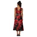 Red Roses Sleeveless Cross Front Cocktail Midi Chiffon Dress View4
