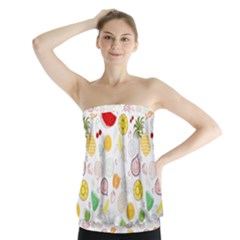 Pattern Seamless Texture Fruit Strapless Top by Sabxi