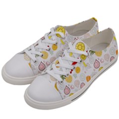 Pattern Seamless Texture Fruit Women s Low Top Canvas Sneakers by Sabxi