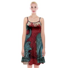 Birds Spaghetti Strap Velvet Dress by bestdesignintheworld