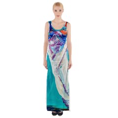 Sailing Boat Thigh Split Maxi Dress by bestdesignintheworld