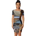 lady Fitted Knot Split End Bodycon Dress View1