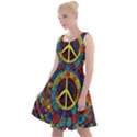 Peace Abstract Pattern Creative Drawing Knee Length Skater Dress View1