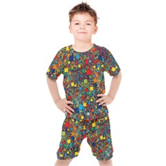 Shapes Pattern Kids  T-shirt And Shorts Set by Posterlux