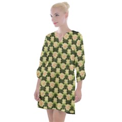 Retro 1880s Flowers Pattern 15 Open Neck Shift Dress by violetheavensky