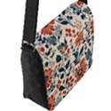 Retro Scandinavian Nordic Flowers Pattern Flap Closure Messenger Bag (L) View2