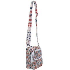 Retro Scandinavian Nordic Flowers Pattern Shoulder Strap Belt Bag by violetheavensky