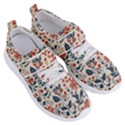 Retro Scandinavian Nordic Flowers Pattern Women s Velcro Strap Shoes View3