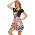 Retro Scandinavian Nordic Flowers Pattern 3 Apron Dress View2