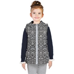 Gothic Leaf Pattern 2 Kids  Hooded Puffer Vest by violetheavensky