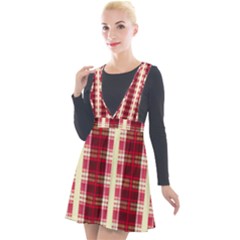 Retro 60s 50s Plaid Pattern 4 Plunge Pinafore Velour Dress by violetheavensky