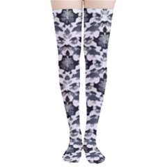 Gothic Leaf Pattern Thigh High Stockings by violetheavensky