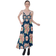 Retro 1880s Flowers Pattern 7 Tie Back Maxi Dress by violetheavensky