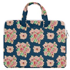 Retro 1880s Flowers Pattern 7 Macbook Pro 15  Double Pocket Laptop Bag  by violetheavensky