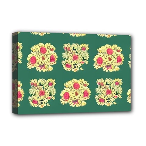 Retro 1880s Flowers Pattern 6 Deluxe Canvas 18  X 12  (stretched)