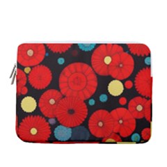 Mid Century Retro Floral 1970s 1960s Pattern 104 13  Vertical Laptop Sleeve Case With Pocket by violetheavensky