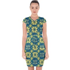 Royal Fractal Pattern 2 Capsleeve Drawstring Dress  by violetheavensky