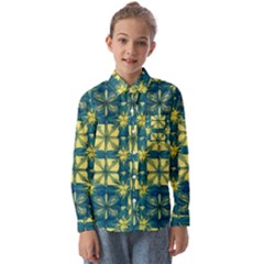 Royal Fractal Pattern 2 Kids  Long Sleeve Shirt by violetheavensky