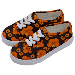 Retro 40s 50s Flowers Pattern Halloween 2 Kids  Classic Low Top Sneakers by violetheavensky