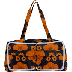 Retro 40s 50s Flowers Pattern Halloween 2 Multi Function Bag by violetheavensky