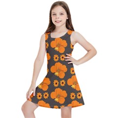 Retro 40s 50s Flowers Pattern Halloween 2 Kids  Lightweight Sleeveless Dress by violetheavensky