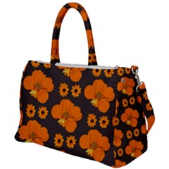 Retro 40s 50s Flowers Pattern Halloween 2 Duffel Travel Bag by violetheavensky