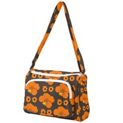 Retro 40s 50s Flowers Pattern Halloween 2 Front Pocket Crossbody Bag by violetheavensky