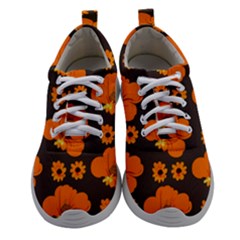 Retro 40s 50s Flowers Pattern Halloween 2 Women Athletic Shoes by violetheavensky