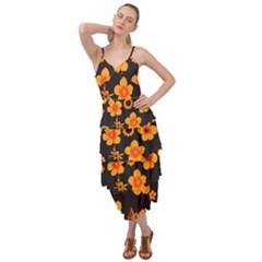 Retro 40s 50s Flowers Pattern Halloween Layered Bottom Dress by violetheavensky