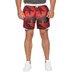 Red Yin Yang Dragons Men s Runner Shorts by JeffBartels
