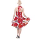 Mid Century Retro Floral 1970s 1960s Pattern 91 Halter Party Swing Dress  View2