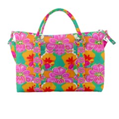 Retro 40s 50s Mexico Flowers Pattern Carry-on Travel Shoulder Bag by violetheavensky