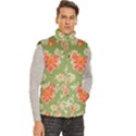 Retro 40s 50s Mexico Flowers Pattern 3 Men s High Neck Button Up Puffer Vest View3