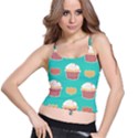 Retro 40s 50s Cupcake Pattern 3 Spaghetti Strap Bra Top View1